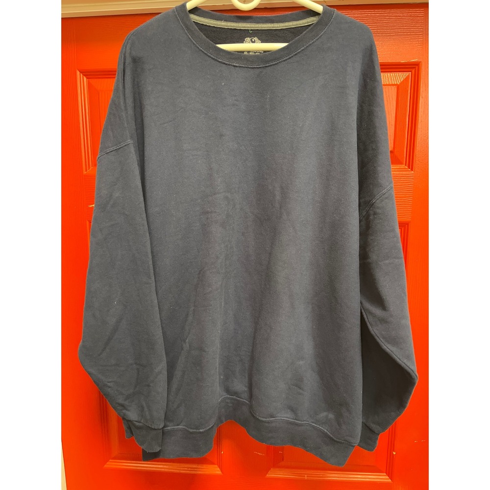 Fruit of the Loom Mens 4XL Navy Blue Crewneck Sweatshirt Fleece Pullover Solid